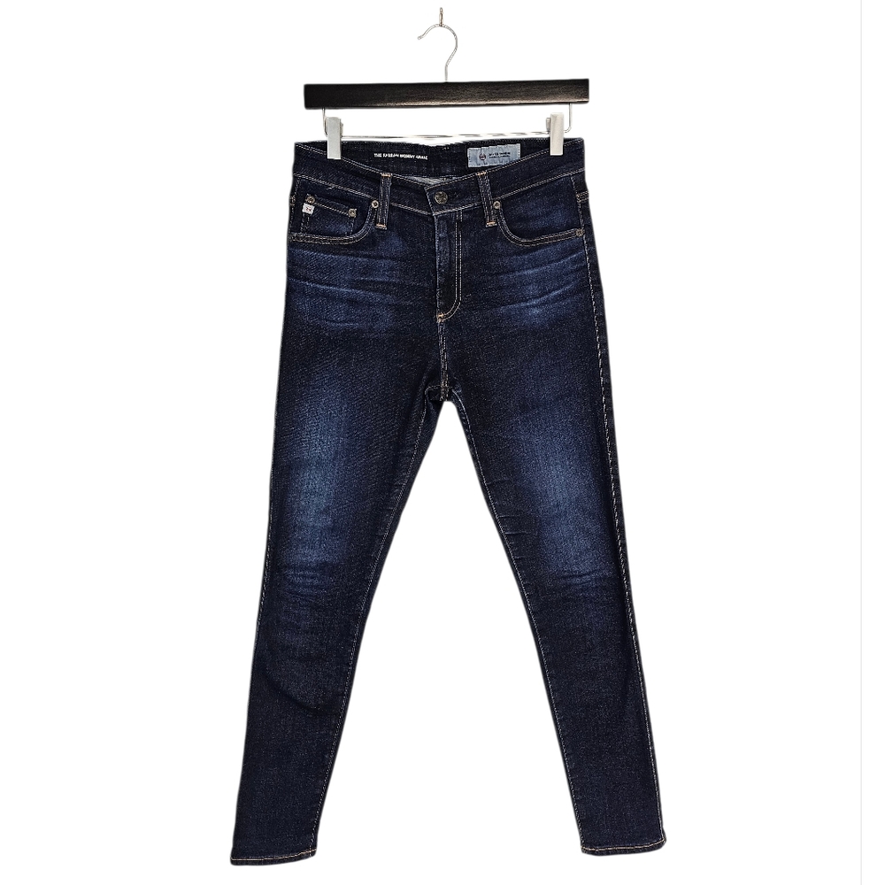 AG Adriano Goldschmied The Farrah Skinny Ankle High Rise Dark Blue Jeans 27